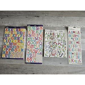 Sticker Lot - Alphabet Scrapbooking Stickers Letters Numbers Kids Lindgren #195